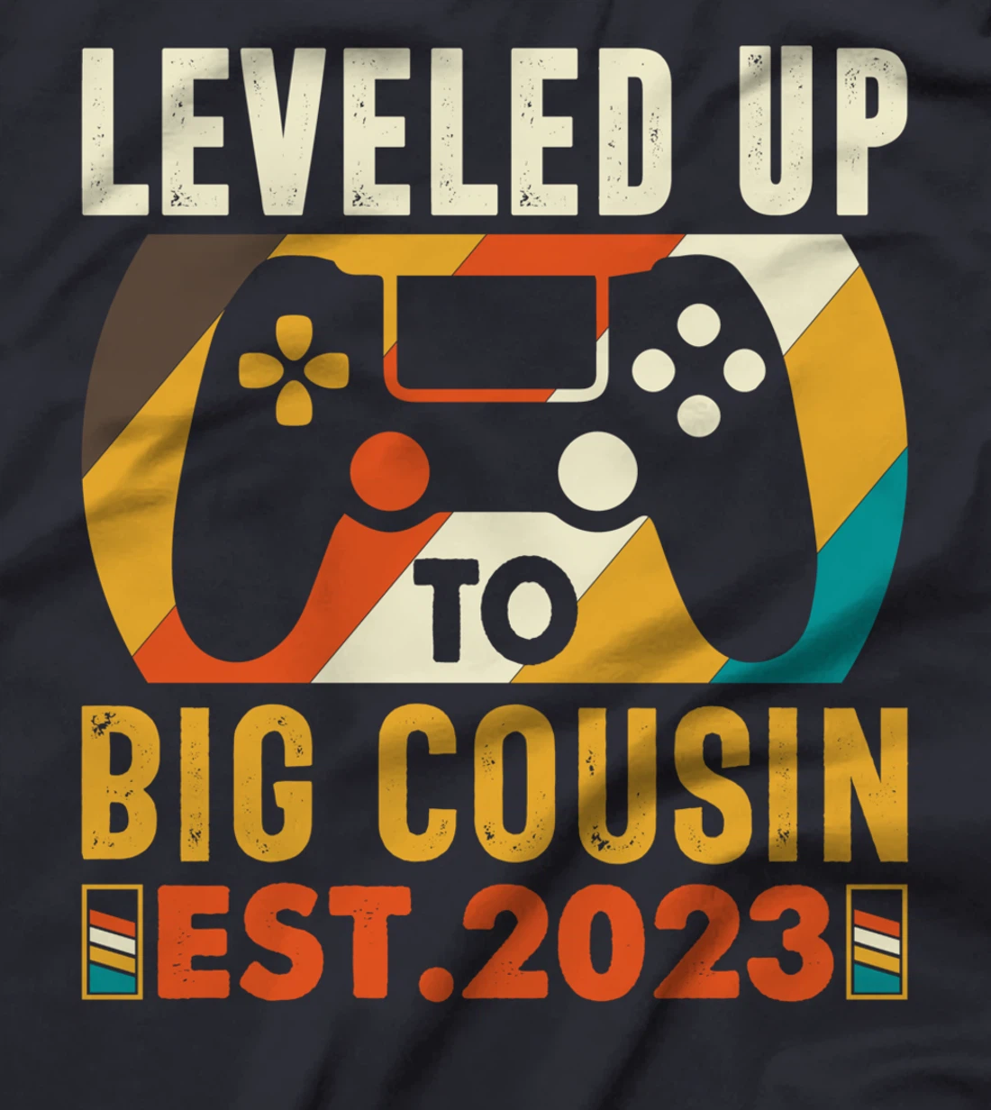 Promoted To Cousin Vintage Leveled Up To Big Cousin Est 2023 T-Shirt