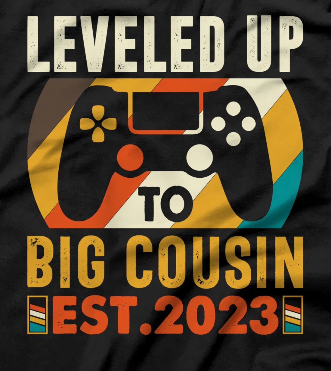 Promoted To Cousin Vintage Leveled Up To Big Cousin Est 2023 T-Shirt