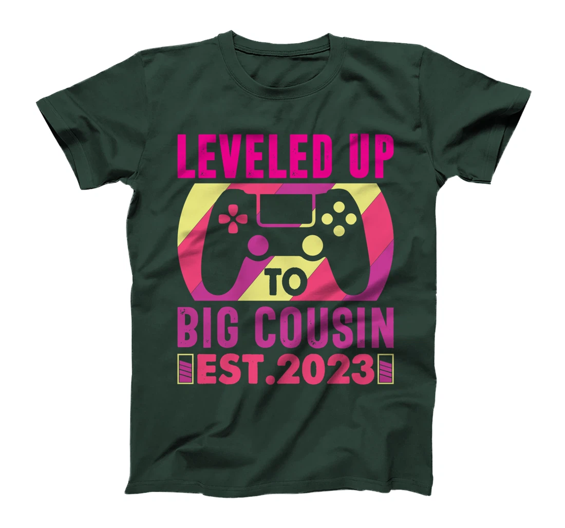 Soon To Be Cousin 2023 Gamer Girl Leveled Up Big Cousin 2023 T-Shirt