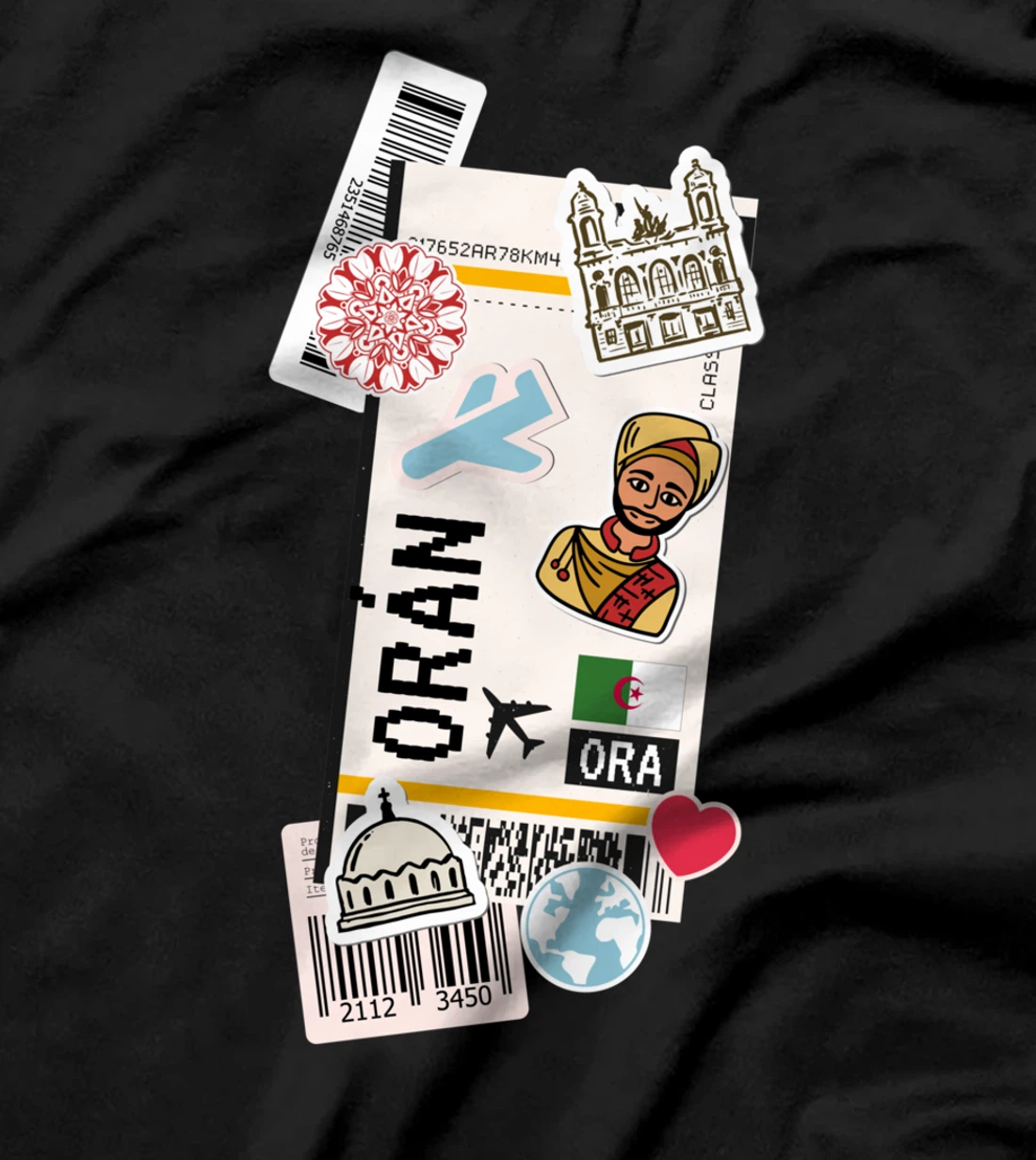 Algeria Wahran Oran Boarding Pass Travel Trip Adventures T-Shirt