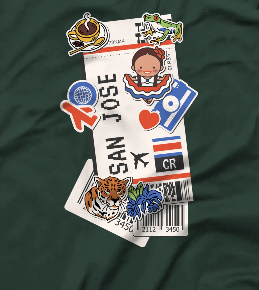 San José City Boarding Pass Travel Trip Adventures T-Shirt