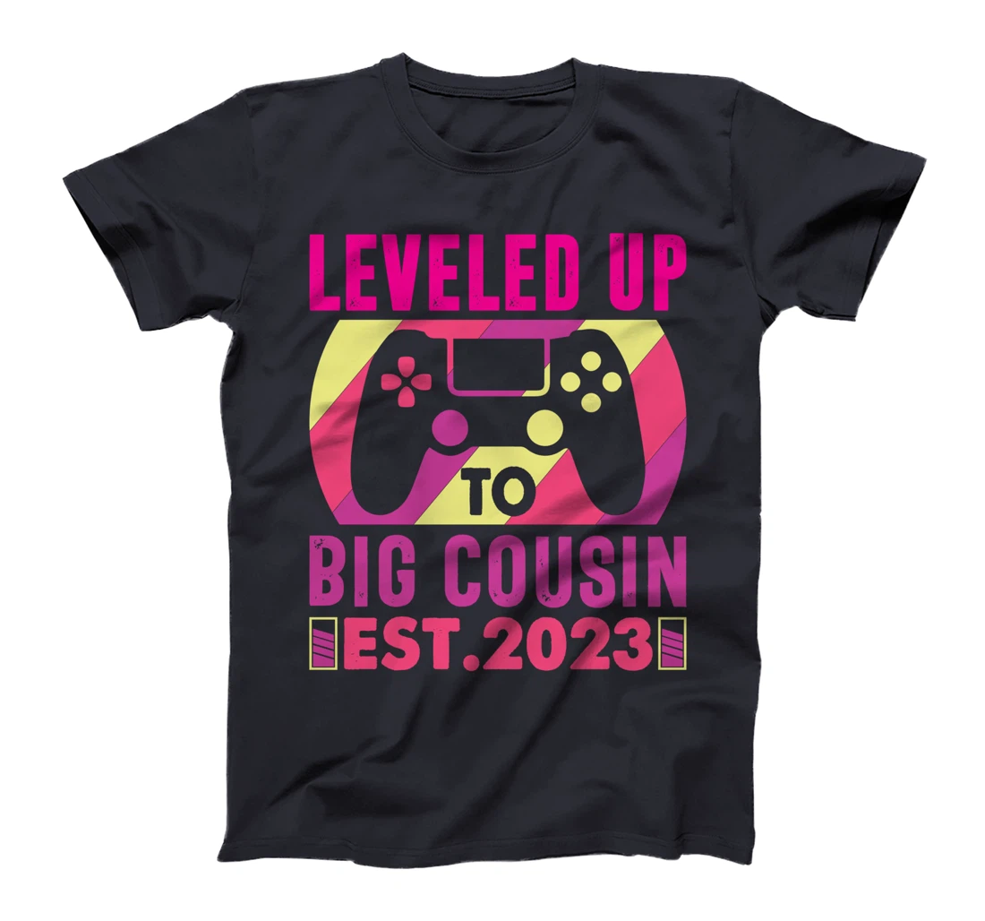 Soon To Be Cousin 2023 Gamer Girl Leveled Up Big Cousin 2023 T-Shirt
