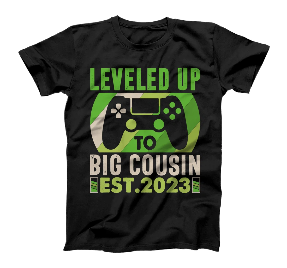 Leveled Up To Big Cousin Vintage Promoted To Cousin Est 2023 T-Shirt