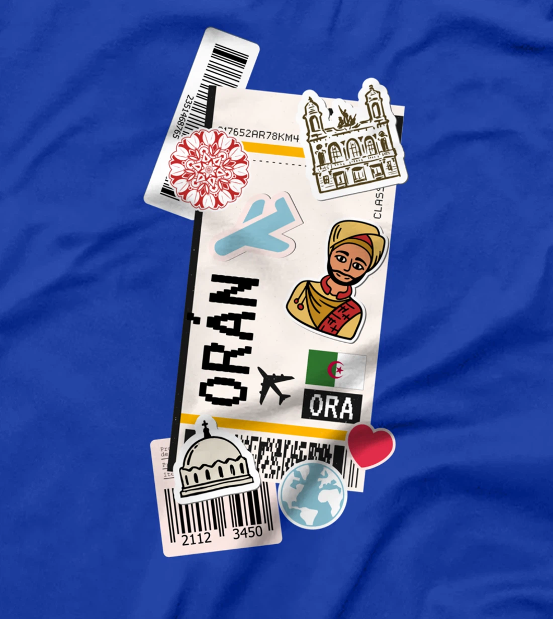 Algeria Wahran Oran Boarding Pass Travel Trip Adventures T-Shirt