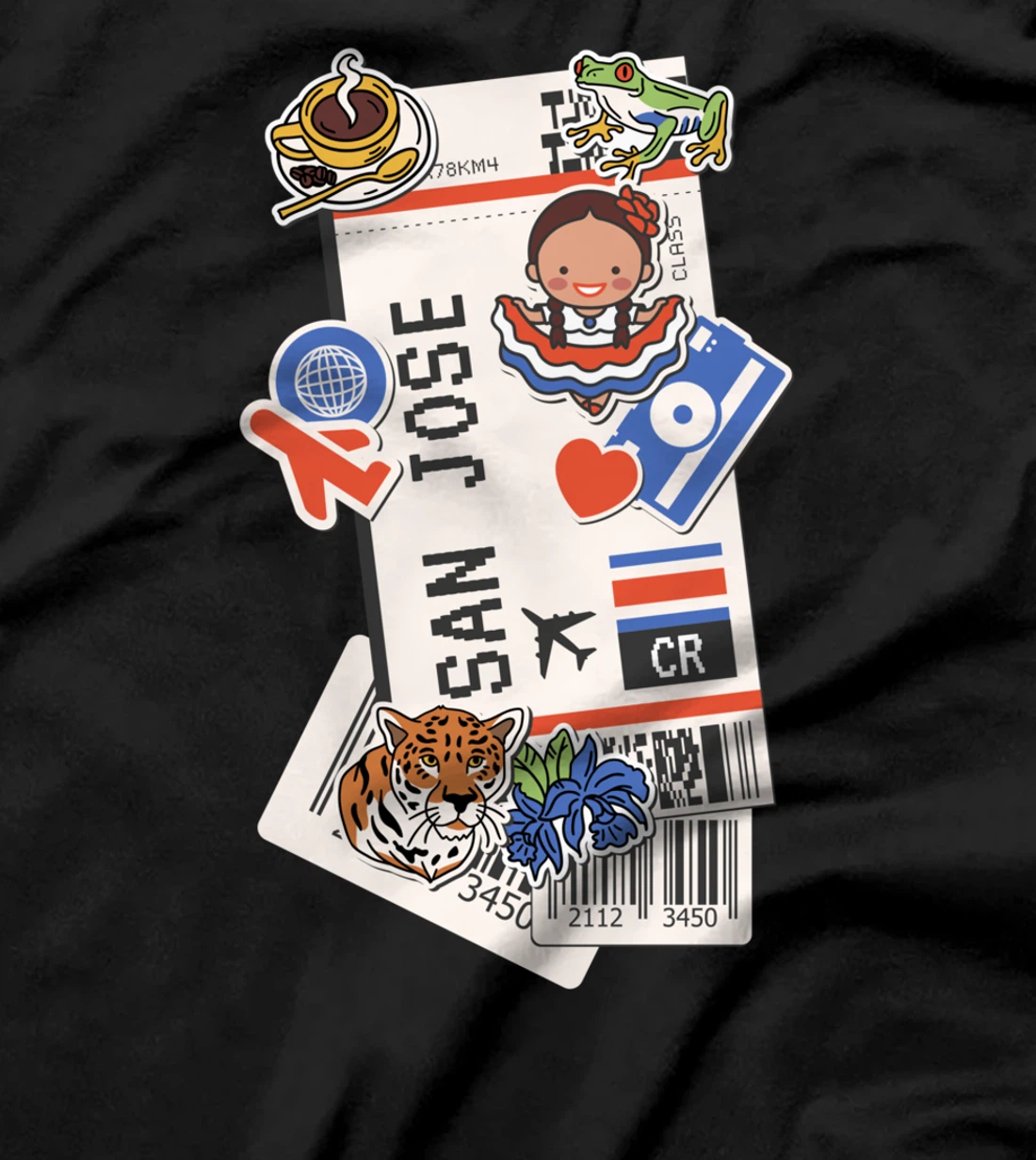 San José City Boarding Pass Travel Trip Adventures T-Shirt