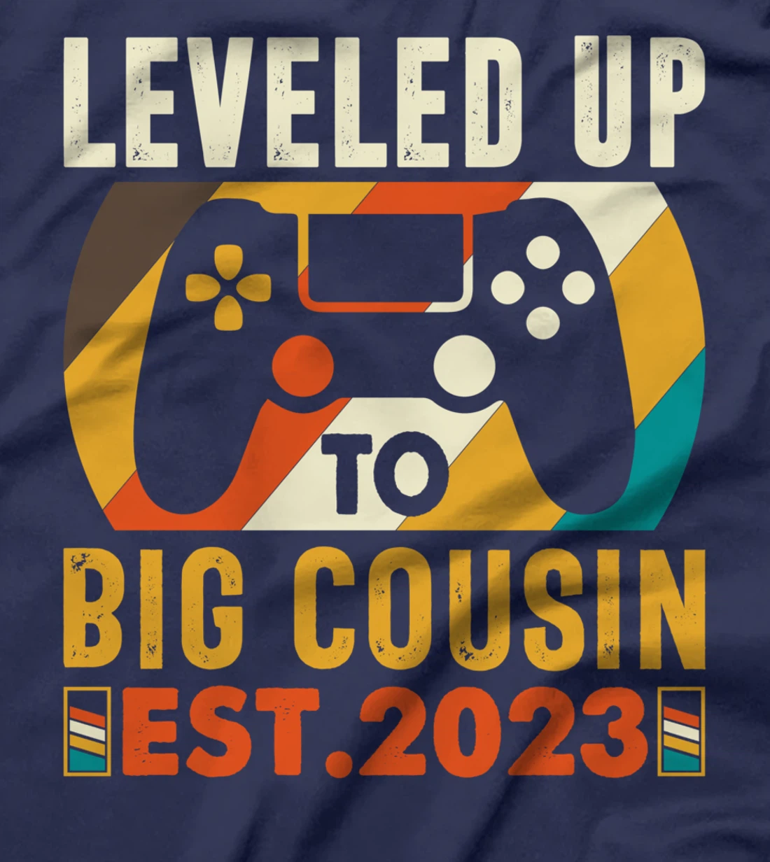 Promoted To Cousin Vintage Leveled Up To Big Cousin Est 2023 T-Shirt