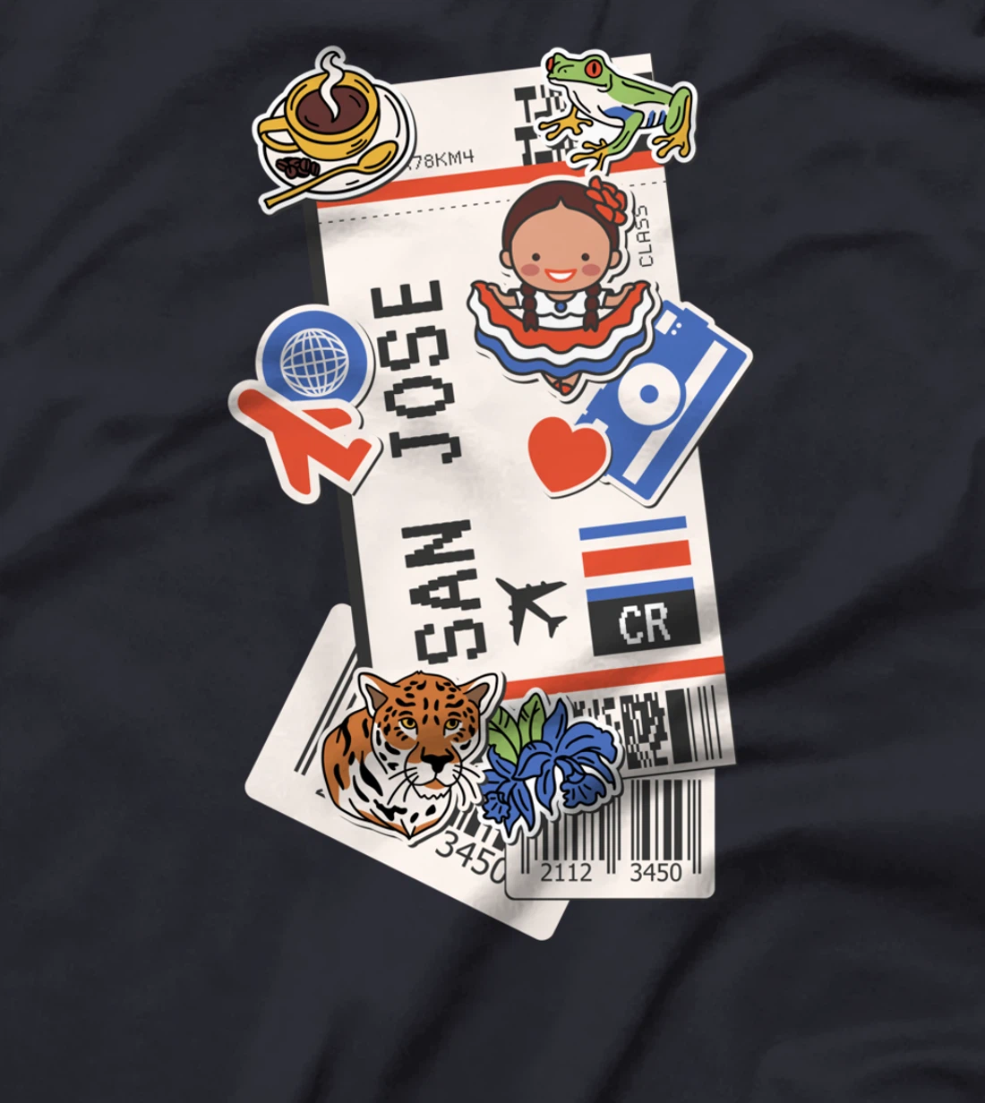 San José City Boarding Pass Travel Trip Adventures T-Shirt