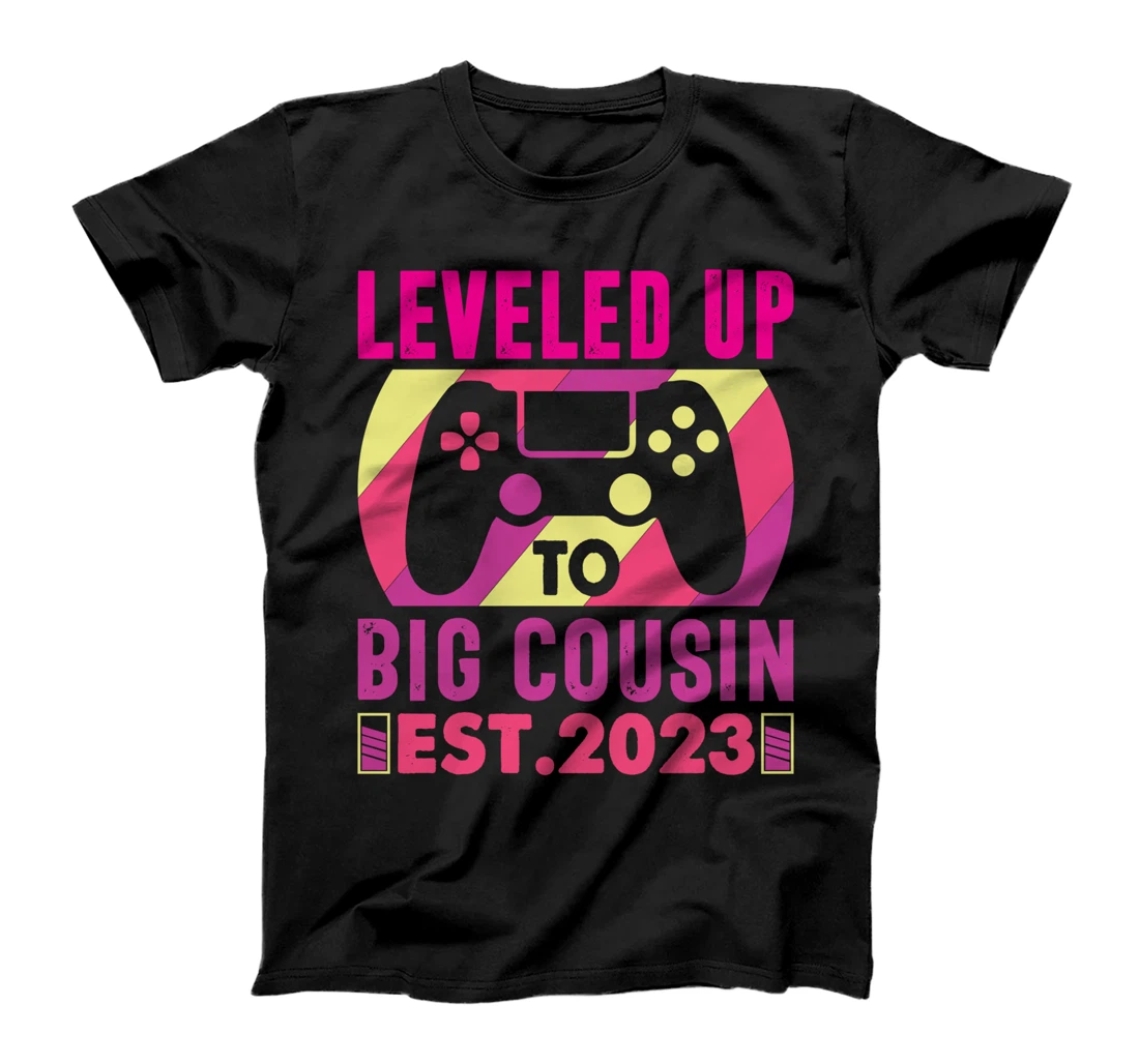 Soon To Be Cousin 2023 Gamer Girl Leveled Up Big Cousin 2023 T-Shirt