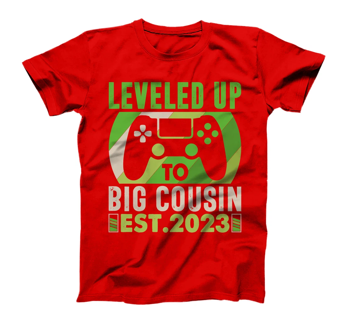 Leveled Up To Big Cousin Vintage Promoted To Cousin Est 2023 T-Shirt