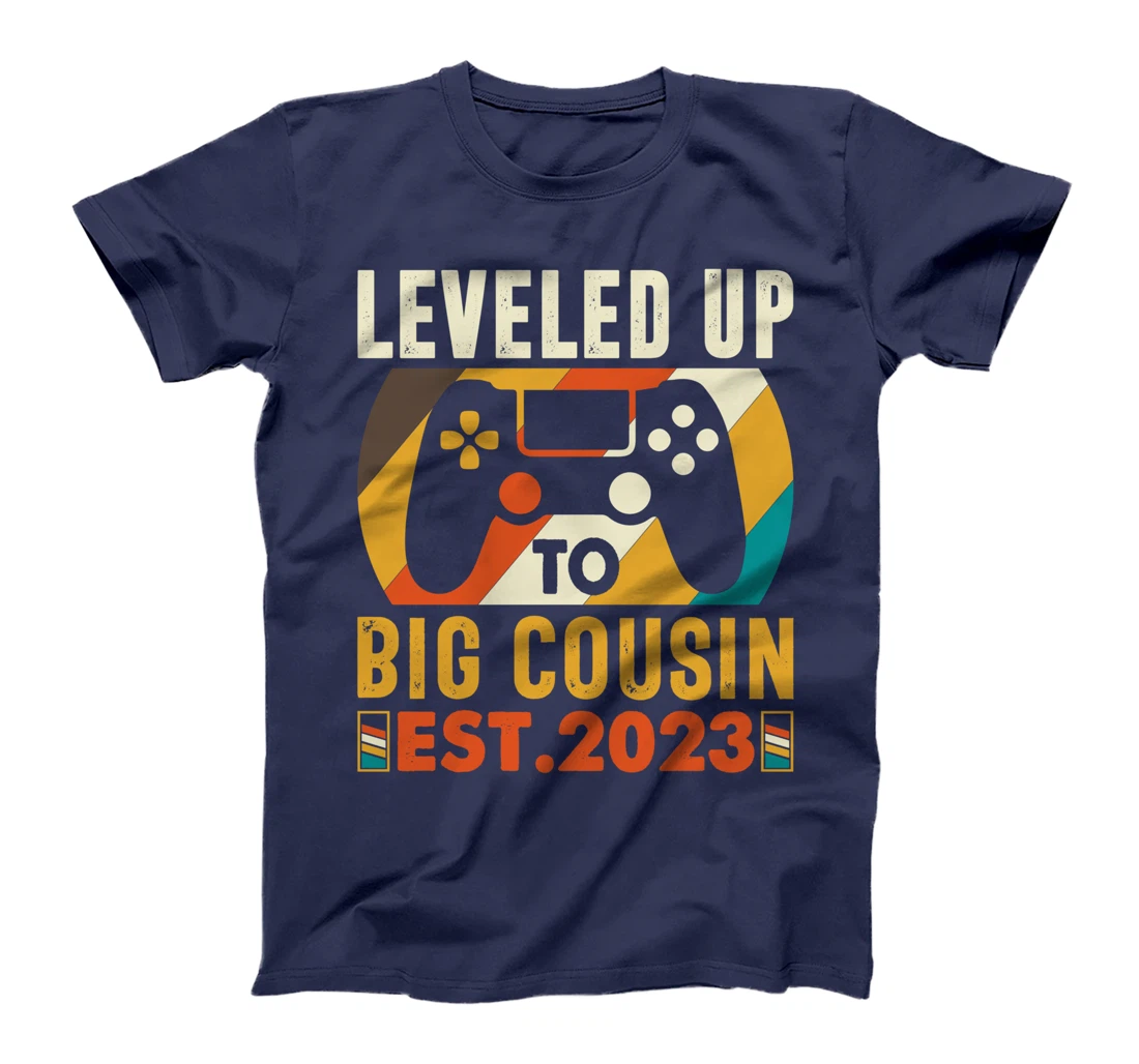 Promoted To Cousin Vintage Leveled Up To Big Cousin Est 2023 T-Shirt
