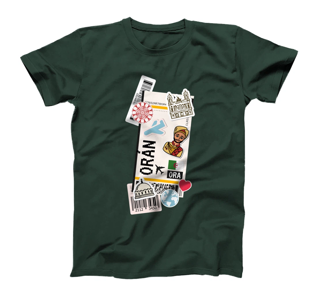 Algeria Wahran Oran Boarding Pass Travel Trip Adventures T-Shirt