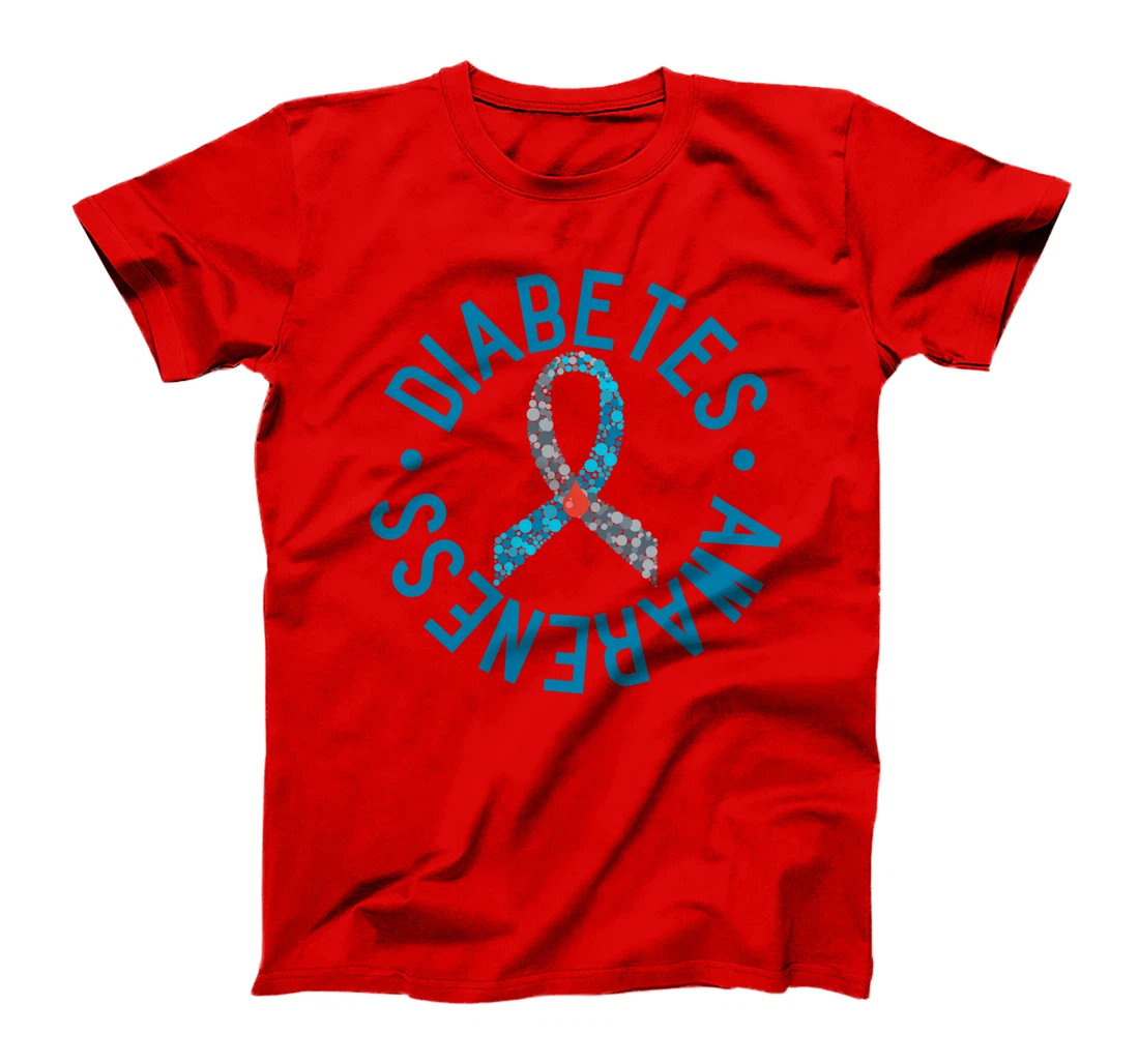 Diabetes Awareness Grey Blue Ribbon Support Costume T-Shirt