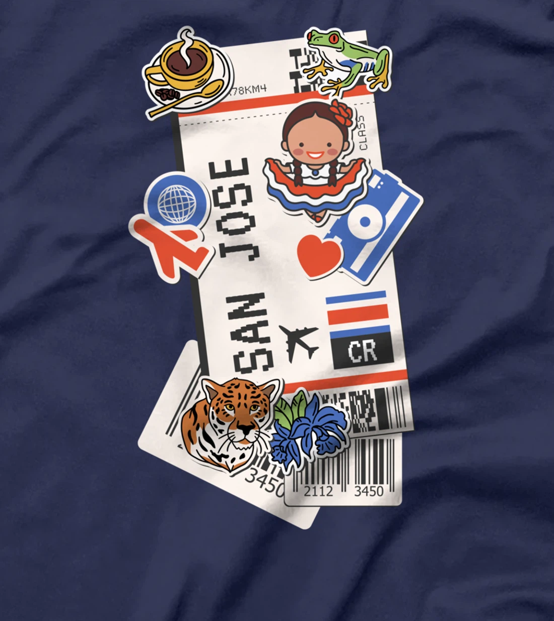 San José City Boarding Pass Travel Trip Adventures T-Shirt