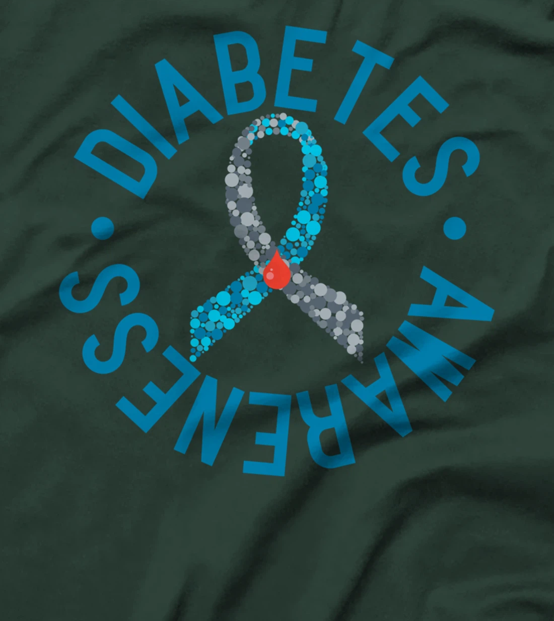 Diabetes Awareness Grey Blue Ribbon Support Costume T-Shirt