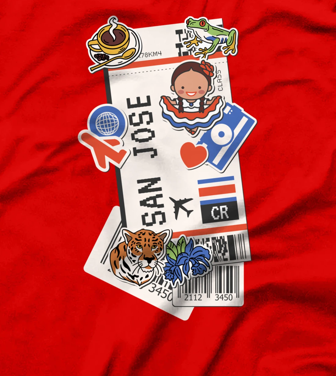 San José City Boarding Pass Travel Trip Adventures T-Shirt