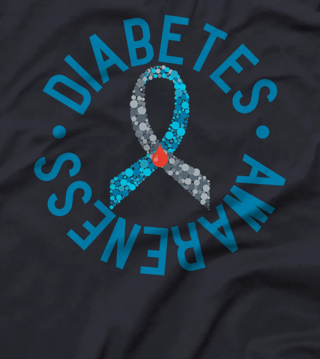 Diabetes Awareness Grey Blue Ribbon Support Costume T-Shirt