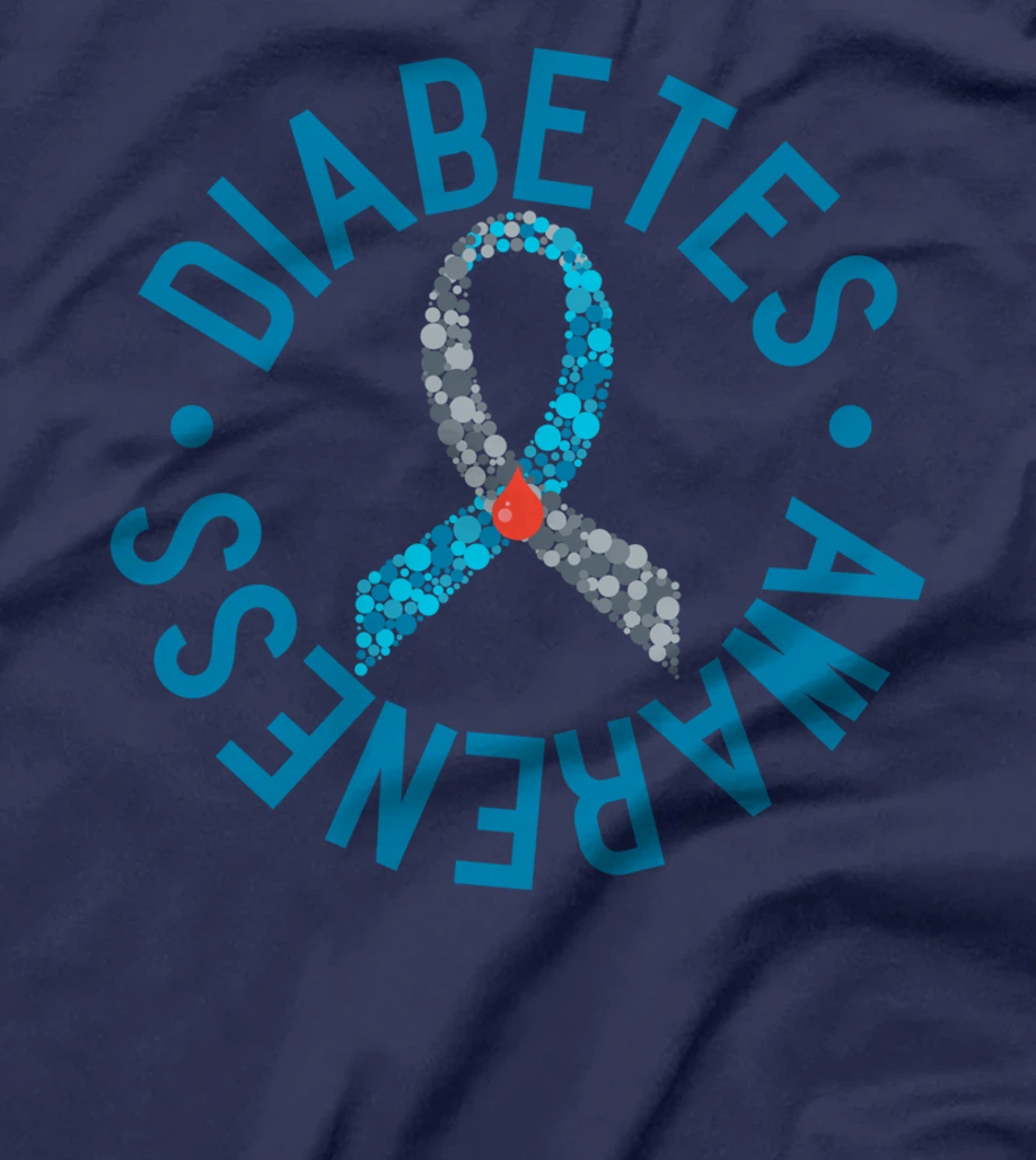 Diabetes Awareness Grey Blue Ribbon Support Costume T-Shirt