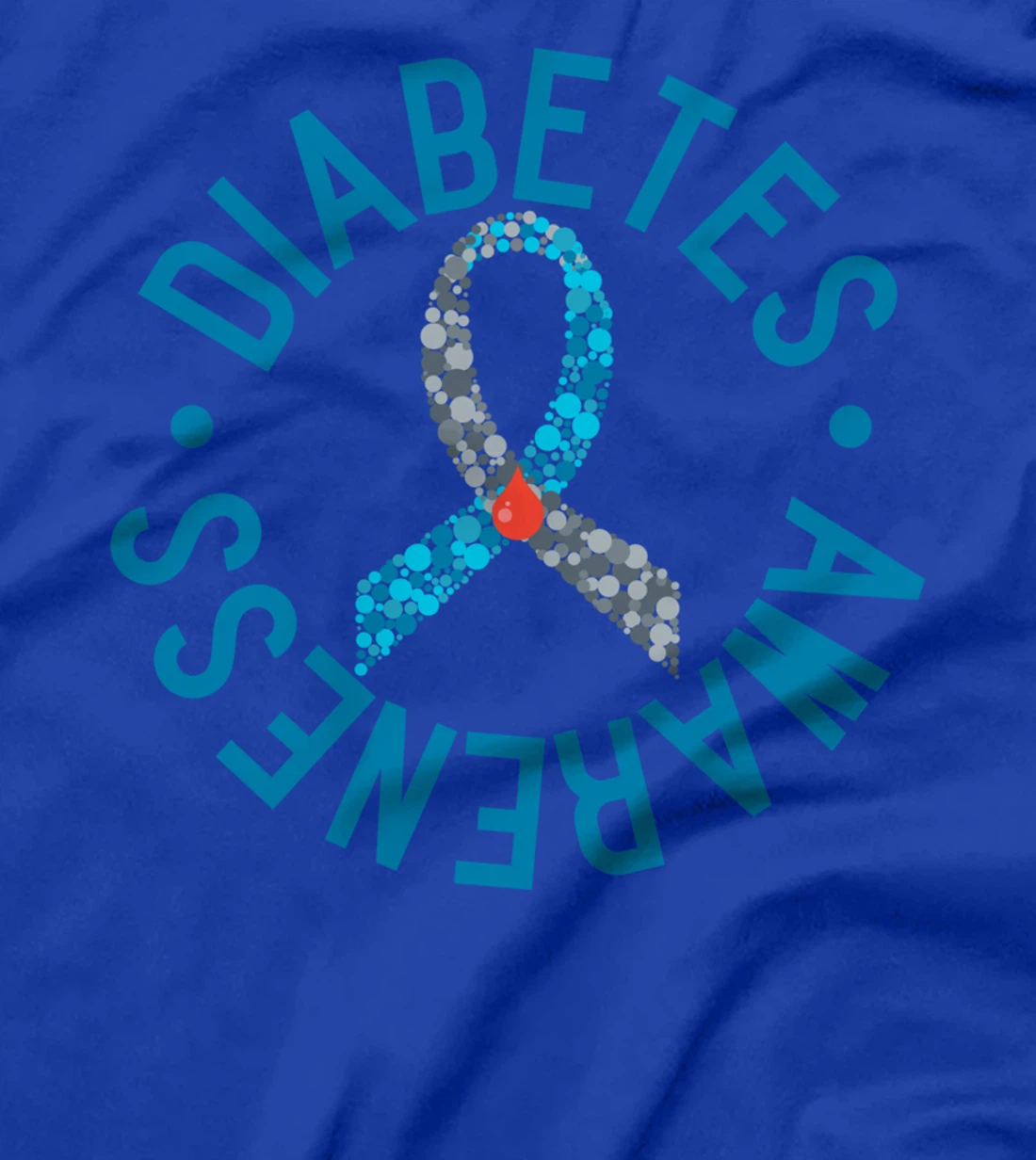 Diabetes Awareness Grey Blue Ribbon Support Costume T-Shirt