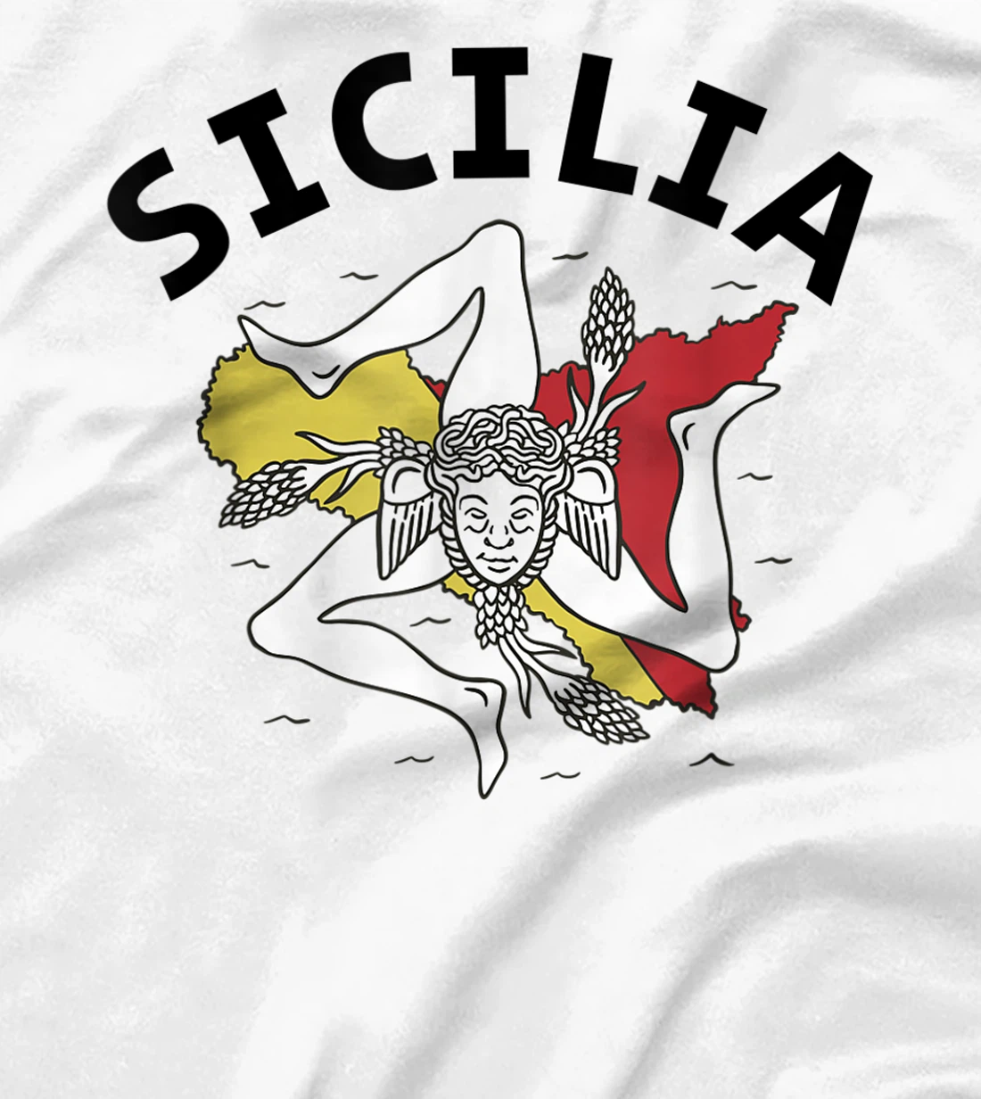 Sicilia Flag Sicily Palermo Italy T-Shirt, Kid T-Shirt and Women T-Shirt