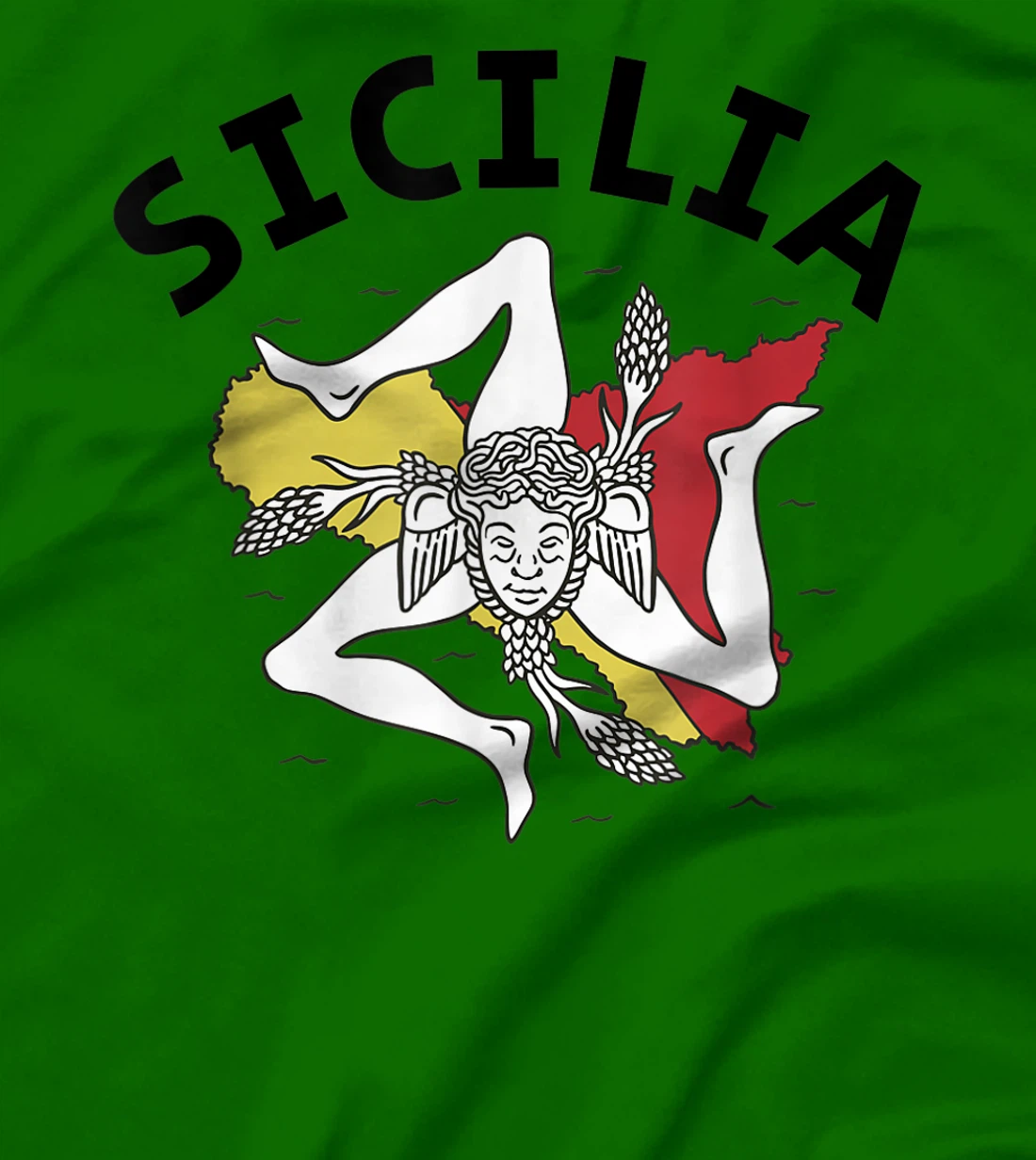 Sicilia Flag Sicily Palermo Italy T-Shirt, Kid T-Shirt and Women T-Shirt
