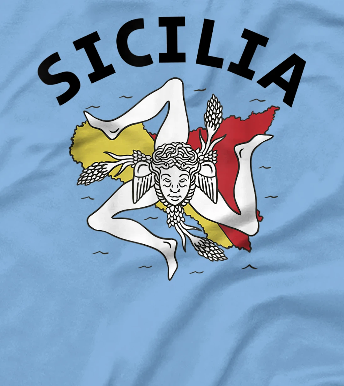 Sicilia Flag Sicily Palermo Italy T-Shirt, Kid T-Shirt and Women T-Shirt