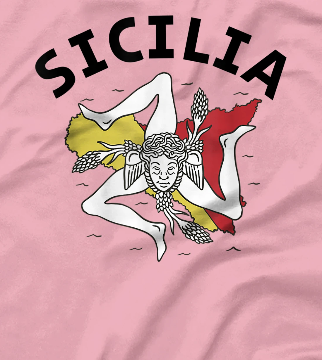 Sicilia Flag Sicily Palermo Italy T-Shirt, Kid T-Shirt and Women T-Shirt