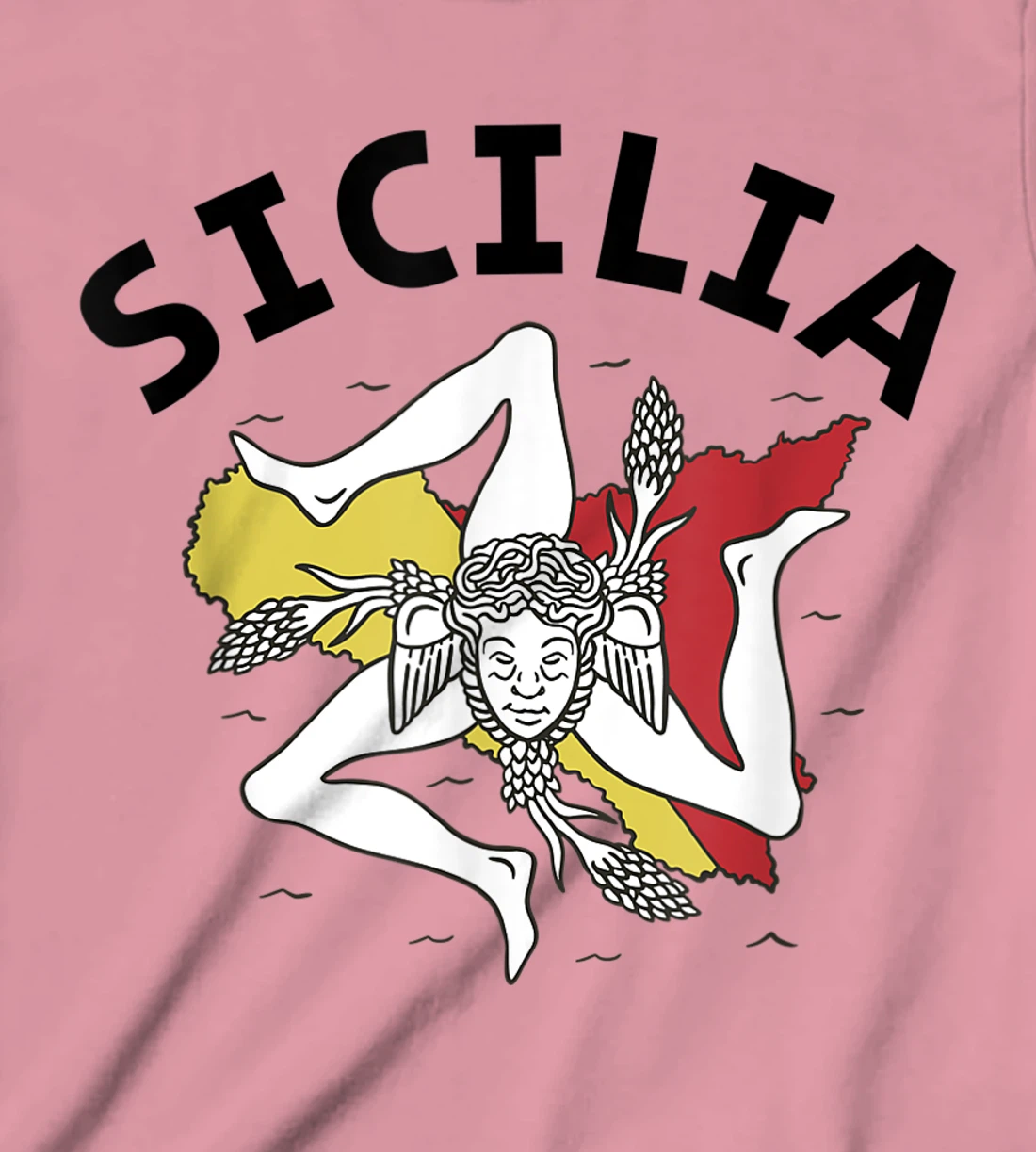 Sicilia Flag Sicily Palermo Italy T-Shirt, Kid T-Shirt and Women T-Shirt