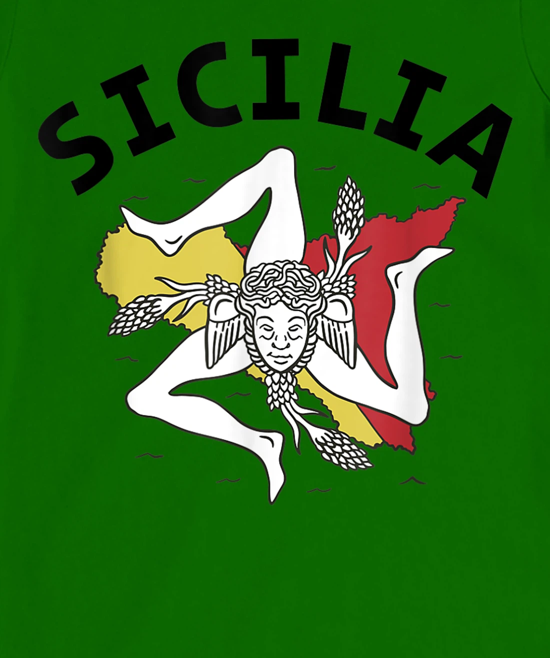 Sicilia Flag Sicily Palermo Italy T-Shirt, Kid T-Shirt and Women T-Shirt
