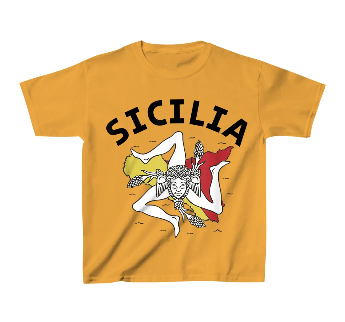 Sicilia Flag Sicily Palermo Italy T-Shirt, Kid T-Shirt and Women T-Shirt
