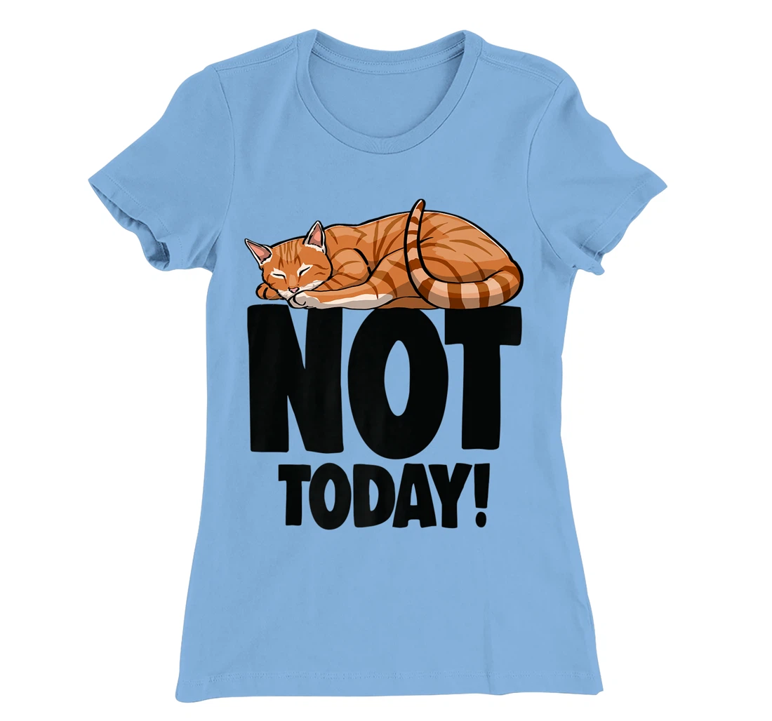 Womens Not Today Sleeping Cat Funny Cat Lovers Kitten T-Shirt, Women T-Shirt