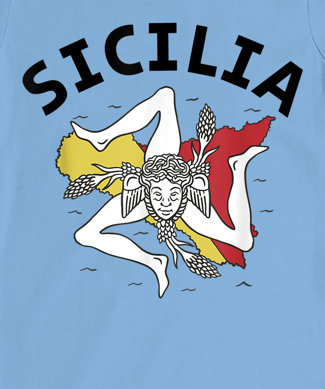 Sicilia Flag Sicily Palermo Italy T-Shirt, Kid T-Shirt and Women T-Shirt