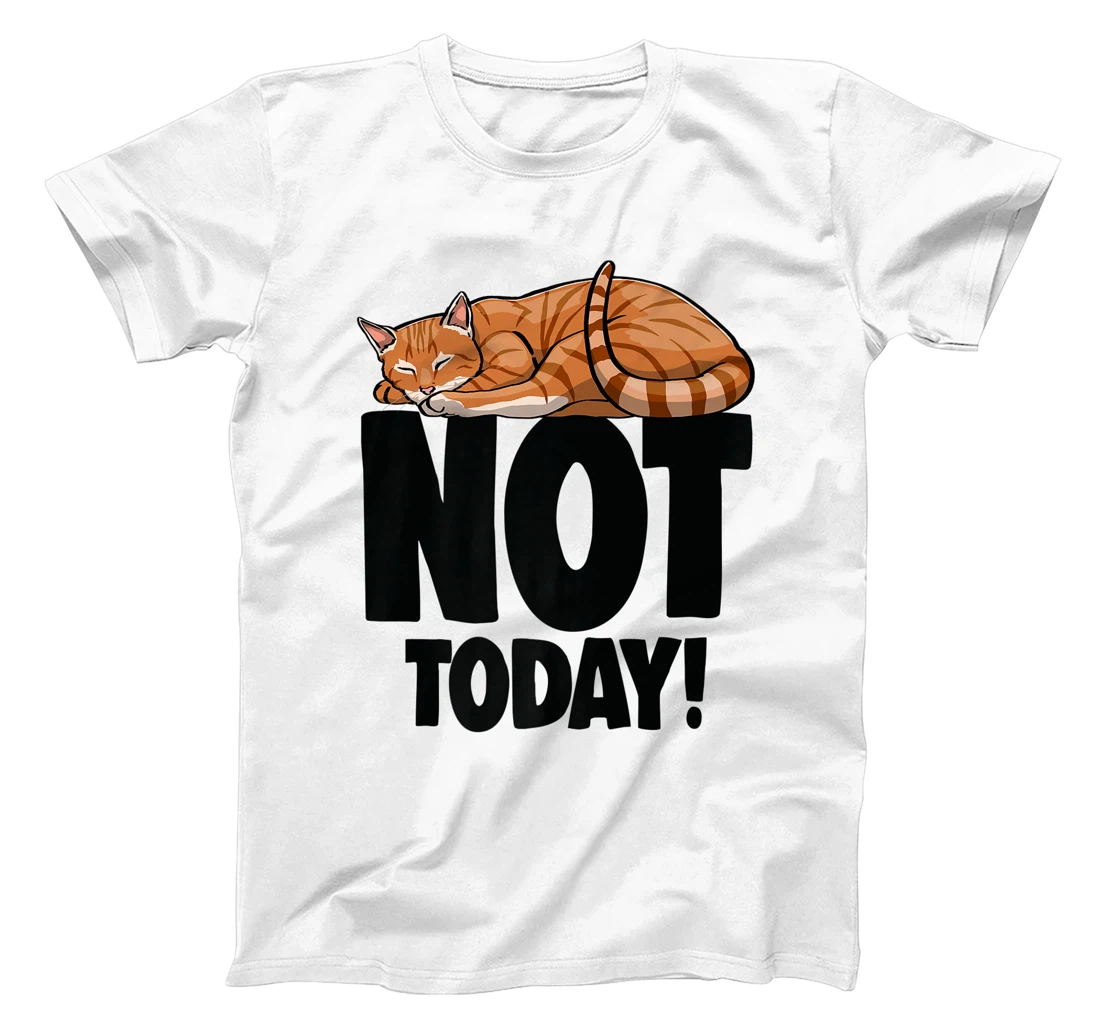 Womens Not Today Sleeping Cat Funny Cat Lovers Kitten T-Shirt, Women T-Shirt