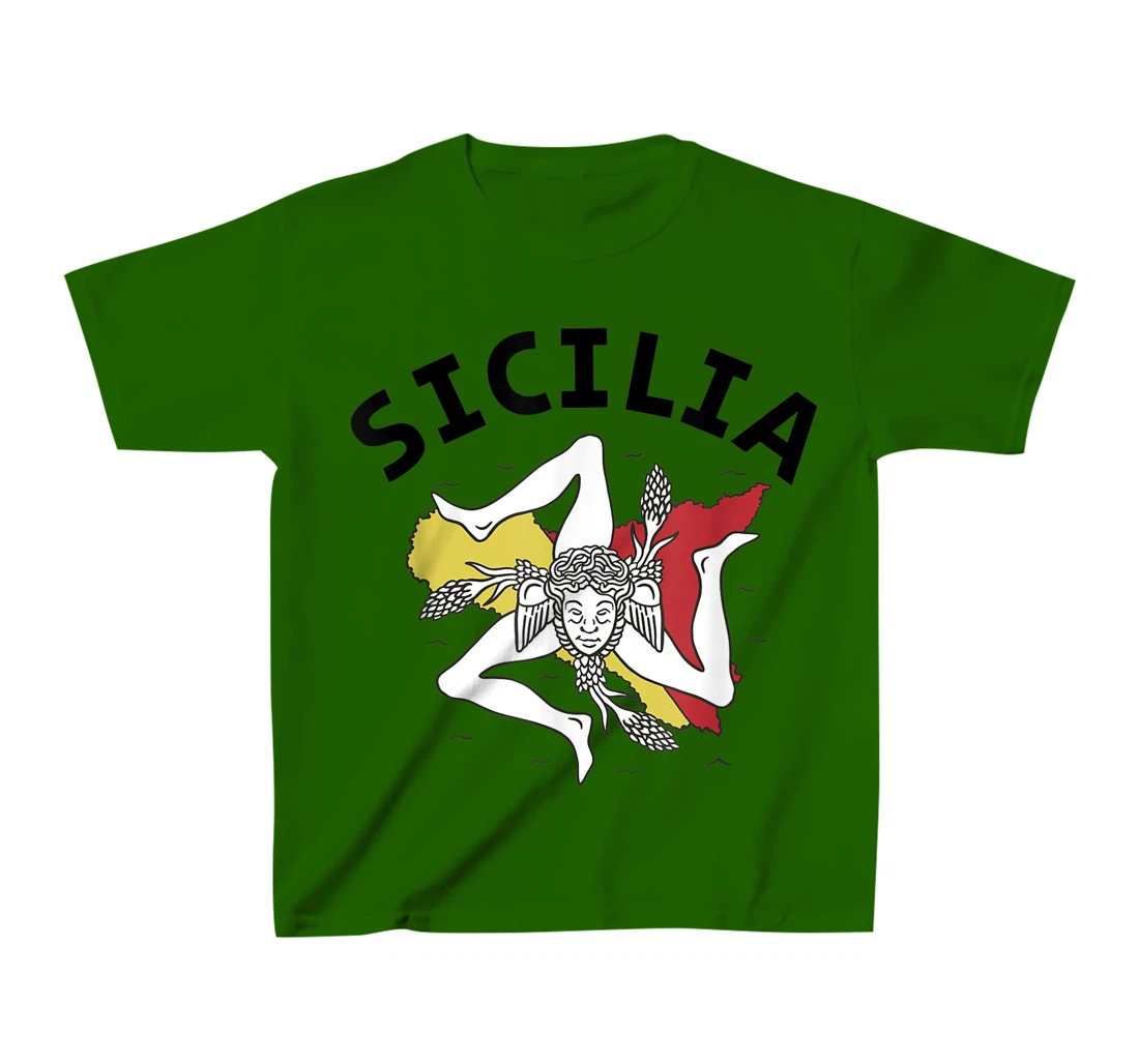 Sicilia Flag Sicily Palermo Italy T-Shirt, Kid T-Shirt and Women T-Shirt