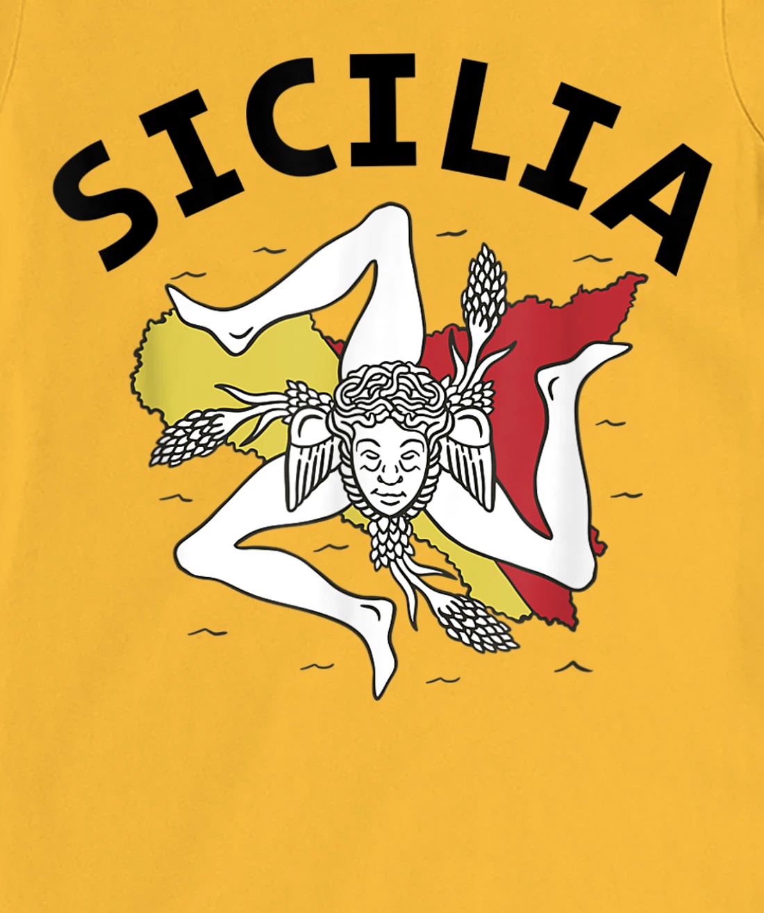 Sicilia Flag Sicily Palermo Italy T-Shirt, Kid T-Shirt and Women T-Shirt