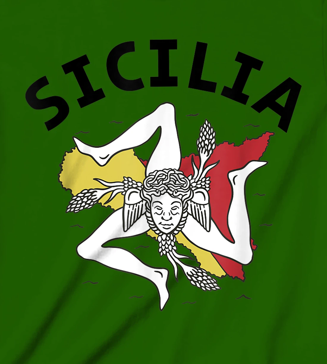 Sicilia Flag Sicily Palermo Italy T-Shirt, Kid T-Shirt and Women T-Shirt