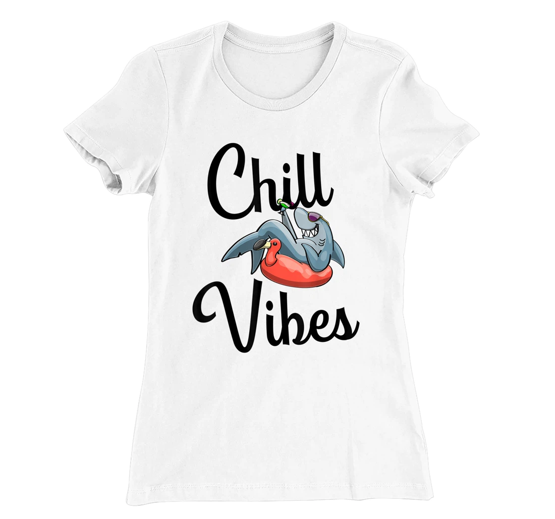 Chill Vibes Only Shark love Funny Men Love T-Shirt, Women T-Shirt