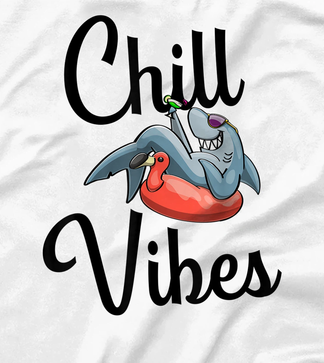 Chill Vibes Only Shark love Funny Men Love T-Shirt, Women T-Shirt