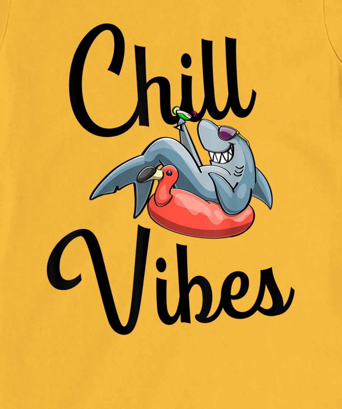 Chill Vibes Only Shark love Funny Men Love T-Shirt, Women T-Shirt