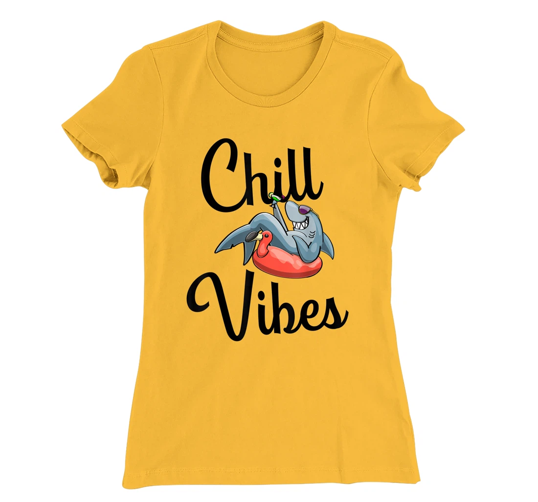 Chill Vibes Only Shark love Funny Men Love T-Shirt, Women T-Shirt