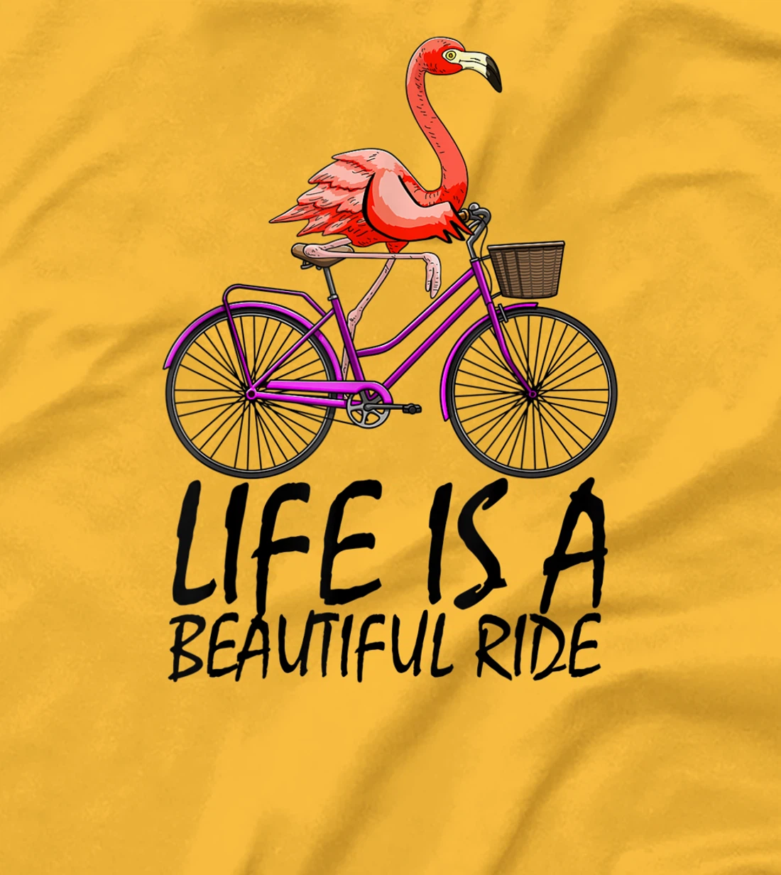 Life Is A Beautiful Ride Funny Women Pink Flammingo Love T-Shirt, Women T-Shirt