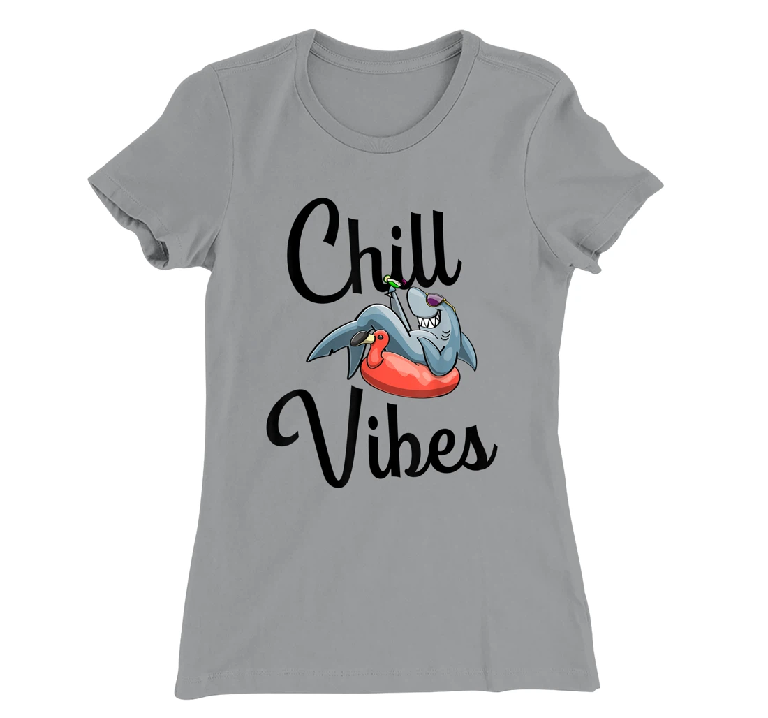 Chill Vibes Only Shark love Funny Men Love T-Shirt, Women T-Shirt