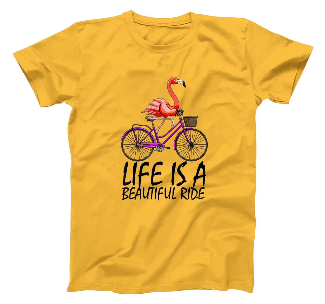 Life Is A Beautiful Ride Funny Women Pink Flammingo Love T-Shirt, Women T-Shirt