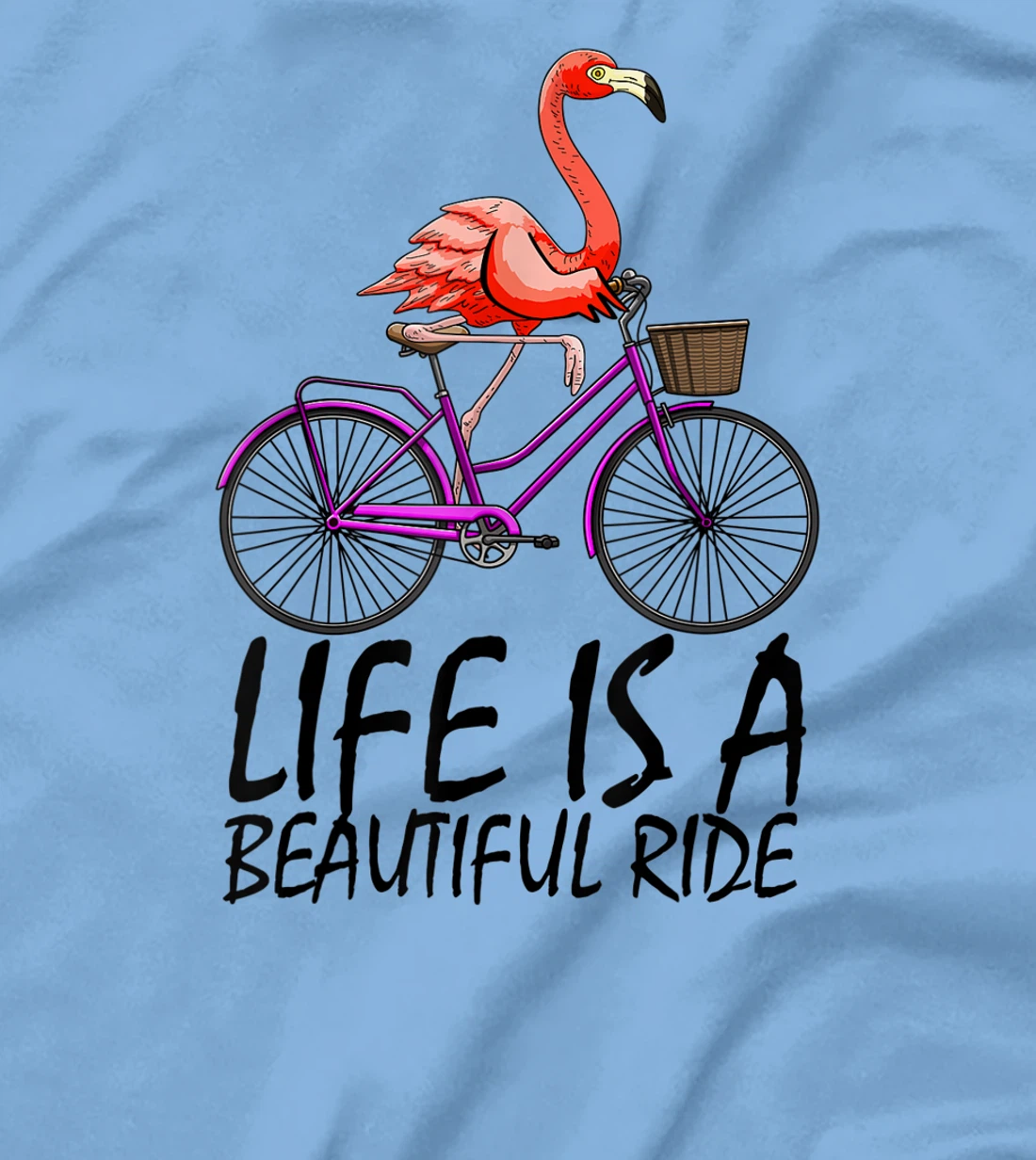 Life Is A Beautiful Ride Funny Women Pink Flammingo Love T-Shirt, Women T-Shirt