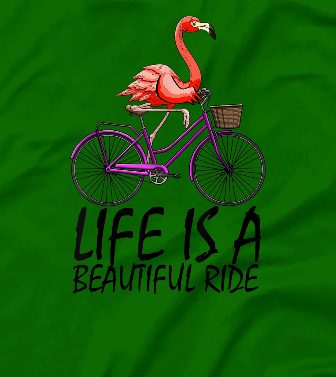 Life Is A Beautiful Ride Funny Women Pink Flammingo Love T-Shirt, Women T-Shirt