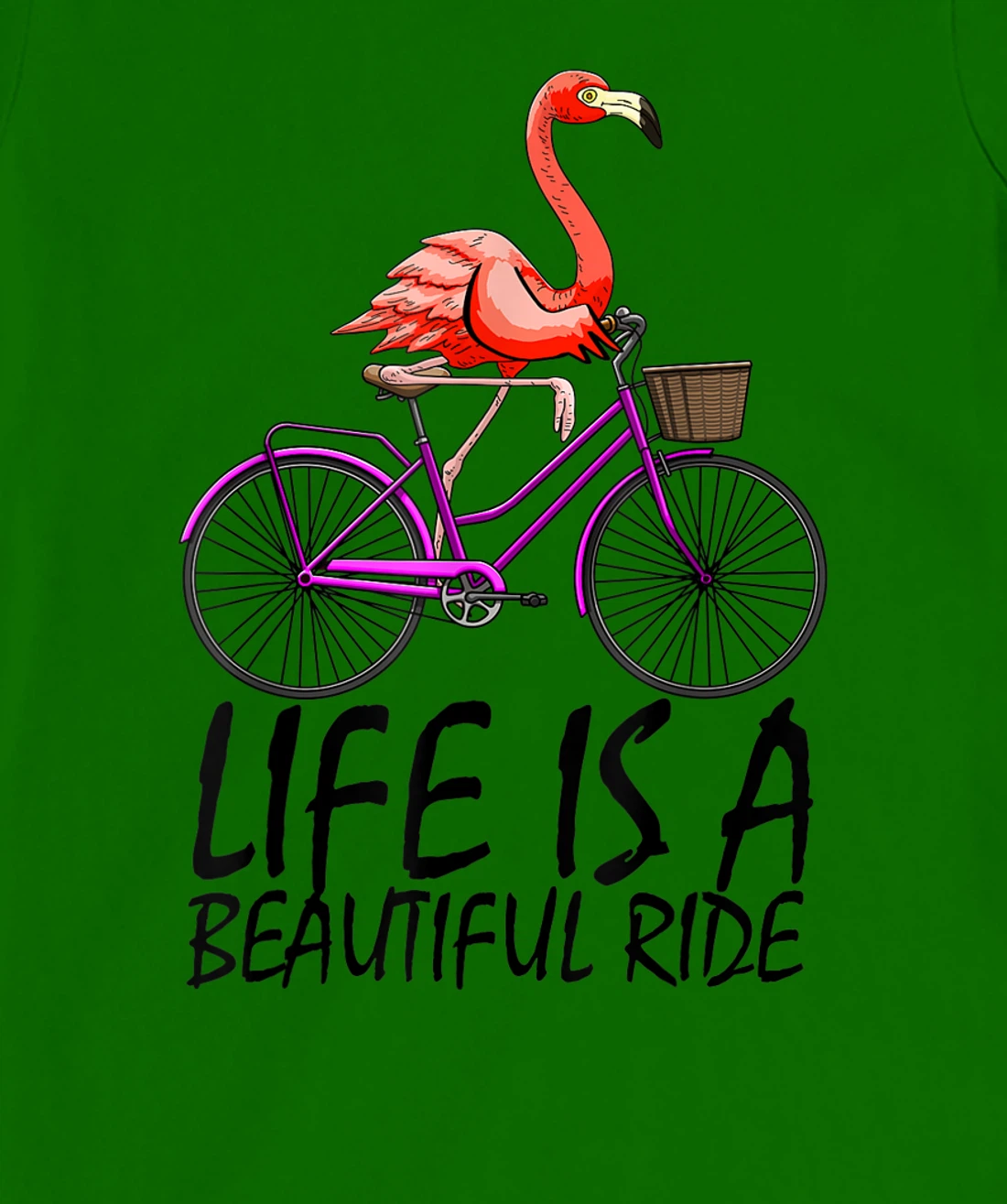 Life Is A Beautiful Ride Funny Women Pink Flammingo Love T-Shirt, Women T-Shirt