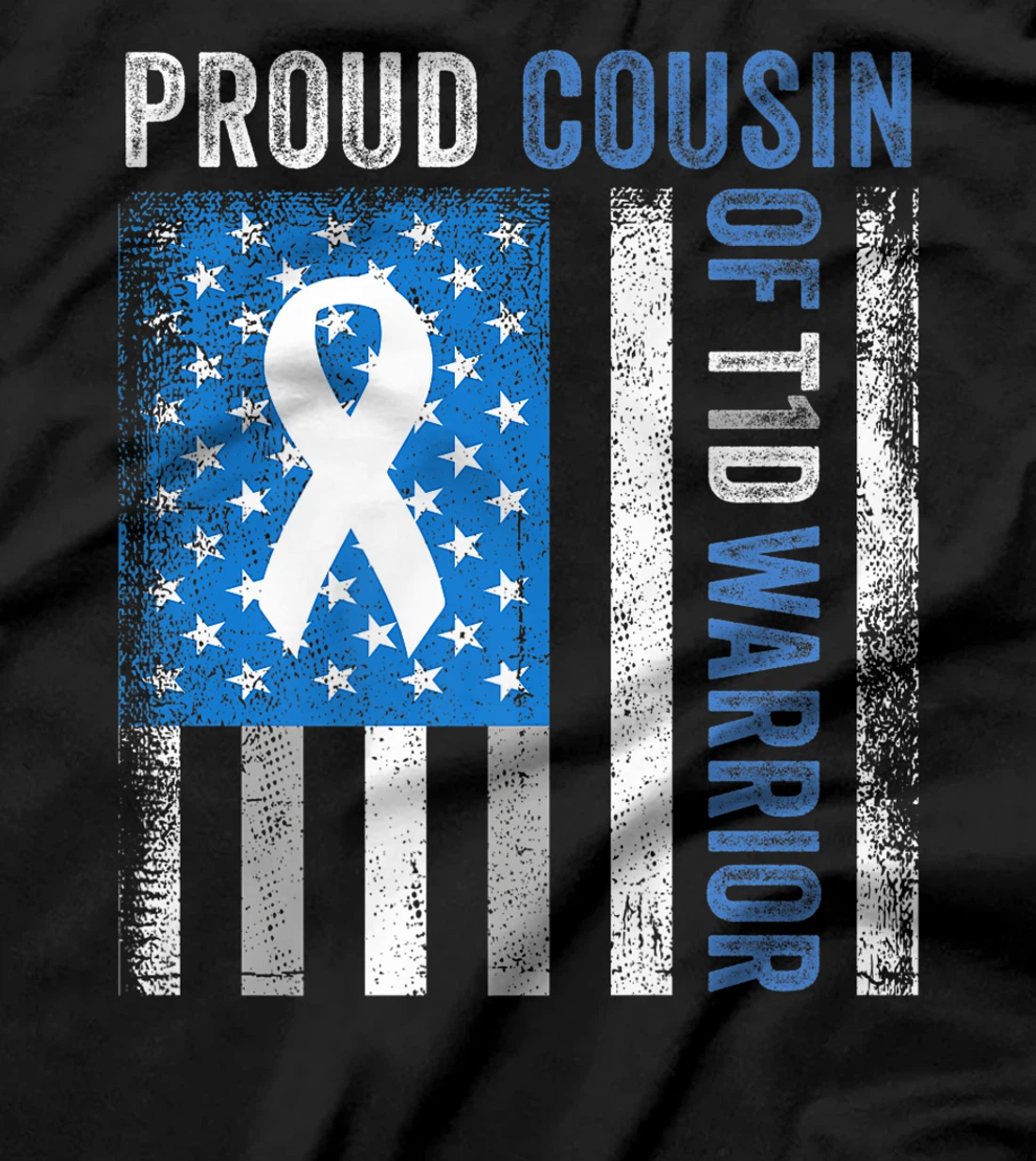 Proud Cousin Of T1D Warrior US Flag Diabetes Awareness T-Shirt, Women T-Shirt