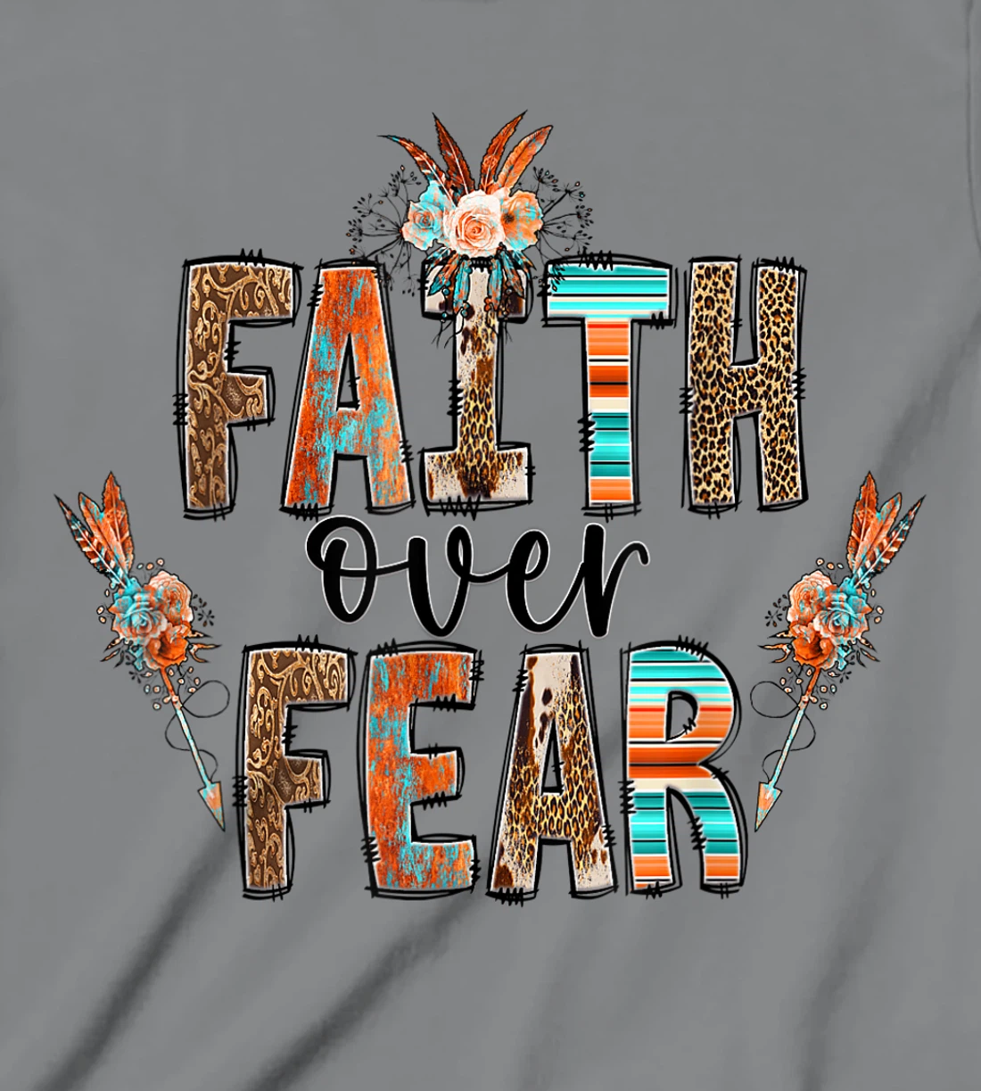 Womens Faith over Fear Christian Shirt for Women Faith-based Gift T-Shirt, Kid T-Shirt and Women T-Shirt