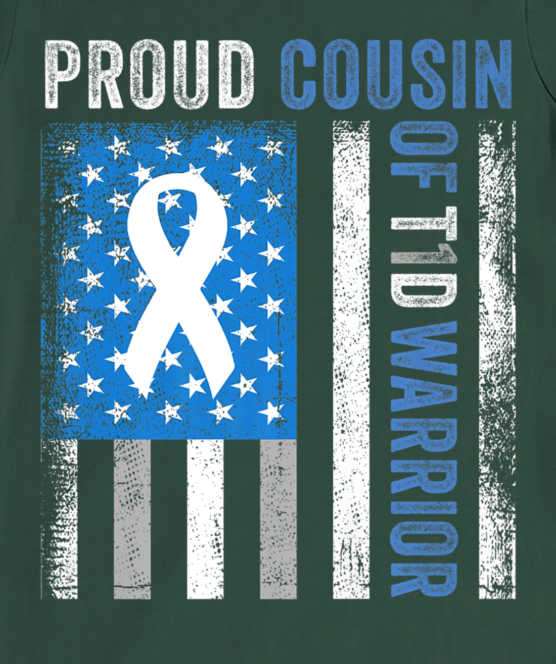 Proud Cousin Of T1D Warrior US Flag Diabetes Awareness T-Shirt, Women T-Shirt