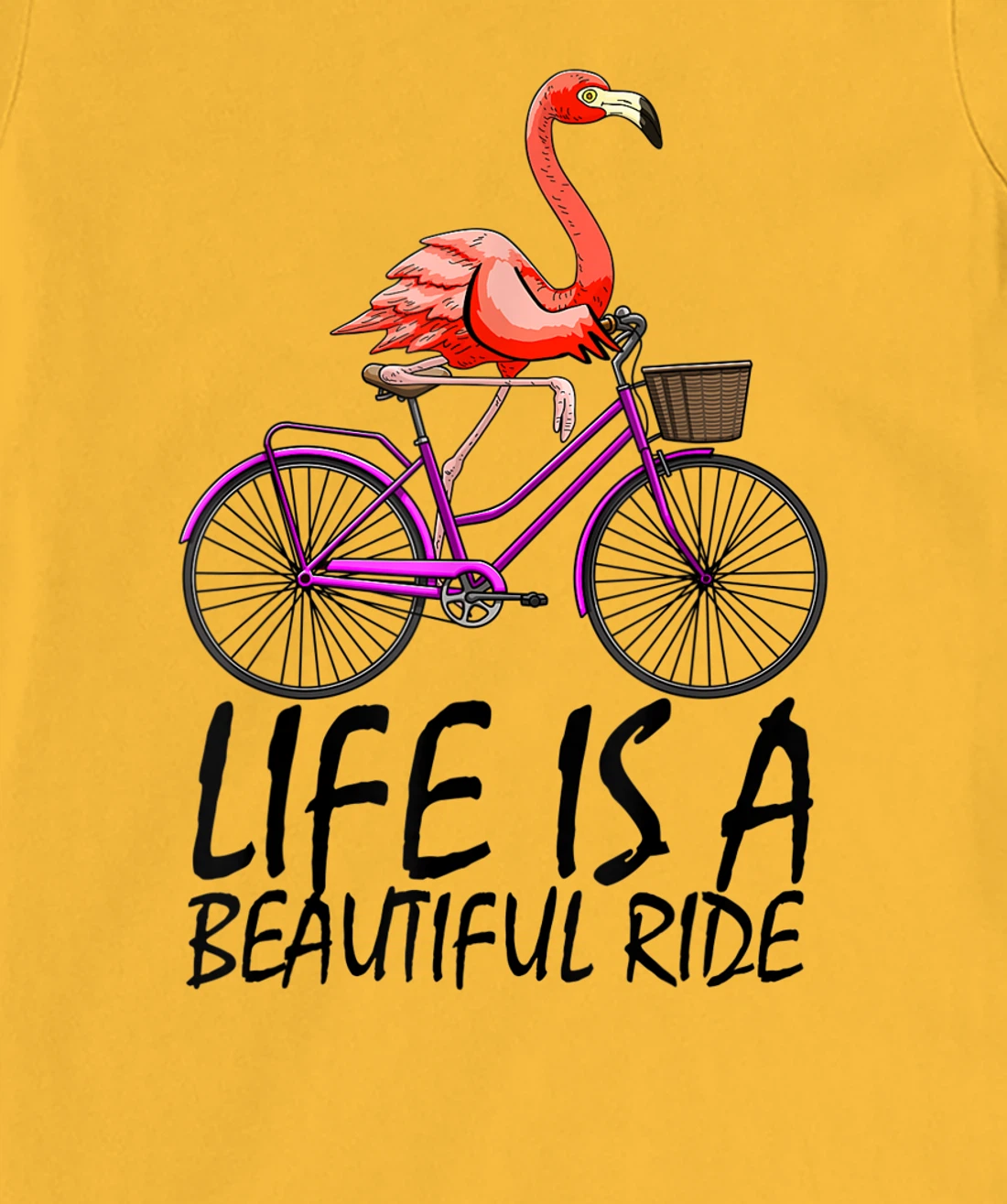 Life Is A Beautiful Ride Funny Women Pink Flammingo Love T-Shirt, Women T-Shirt