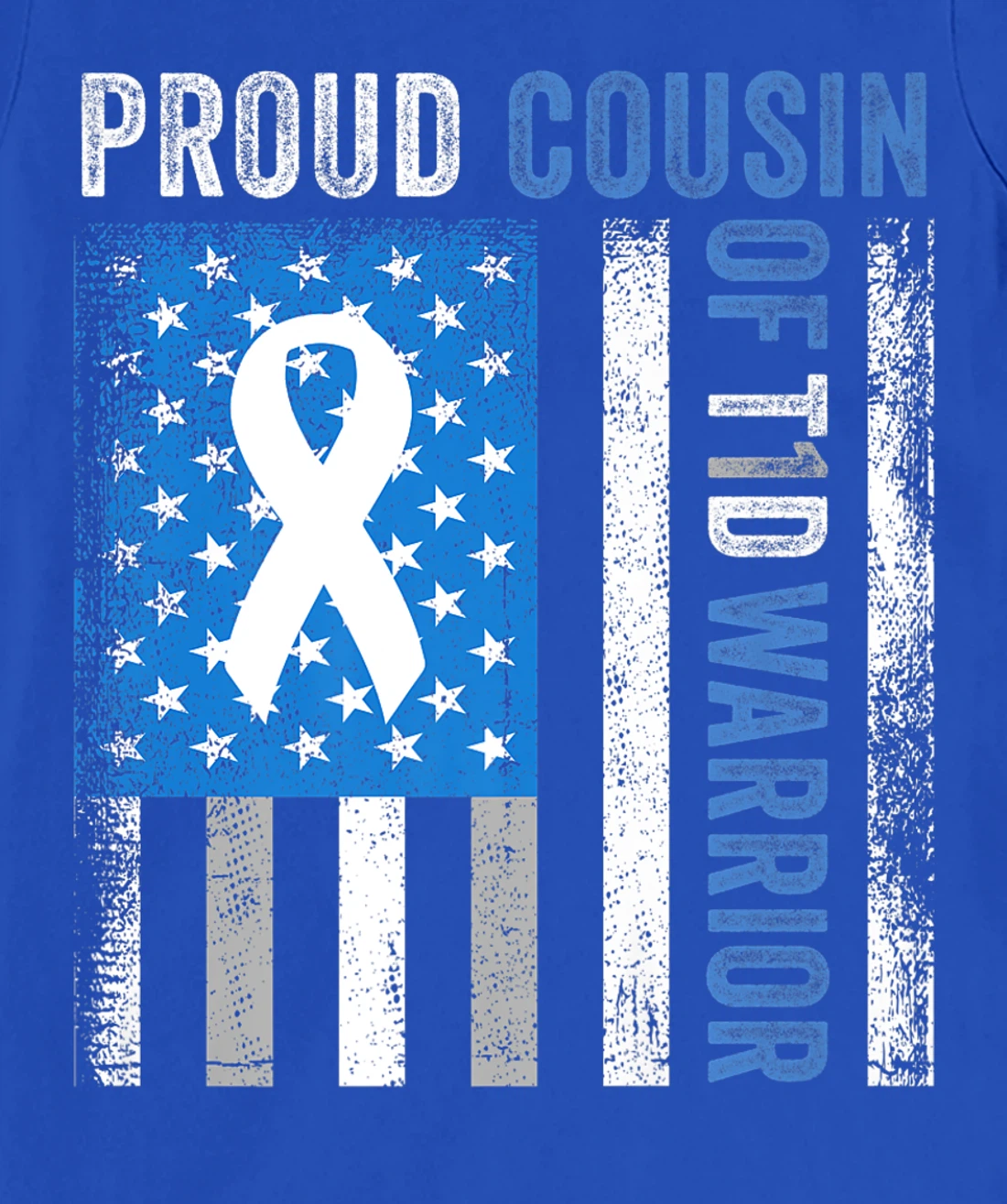 Proud Cousin Of T1D Warrior US Flag Diabetes Awareness T-Shirt, Women T-Shirt